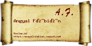 Angyal Fábián névjegykártya